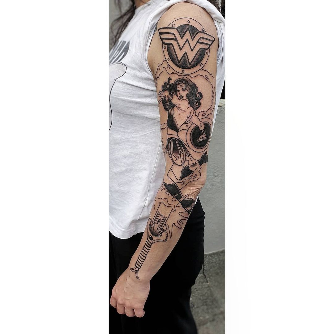 Wonder Woman tattoo done by Marlo at Hart and Huntington  Orlando FL  r tattoos